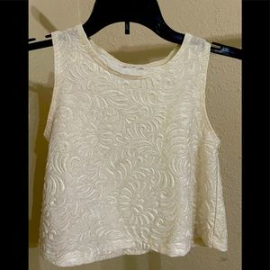 Ivory, gold, no tags, fits a size 7 for girls